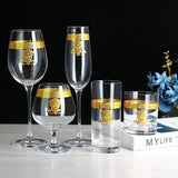 Nordic Gold Edge Elegant Crystal Goblet - Julia M LifeStyles