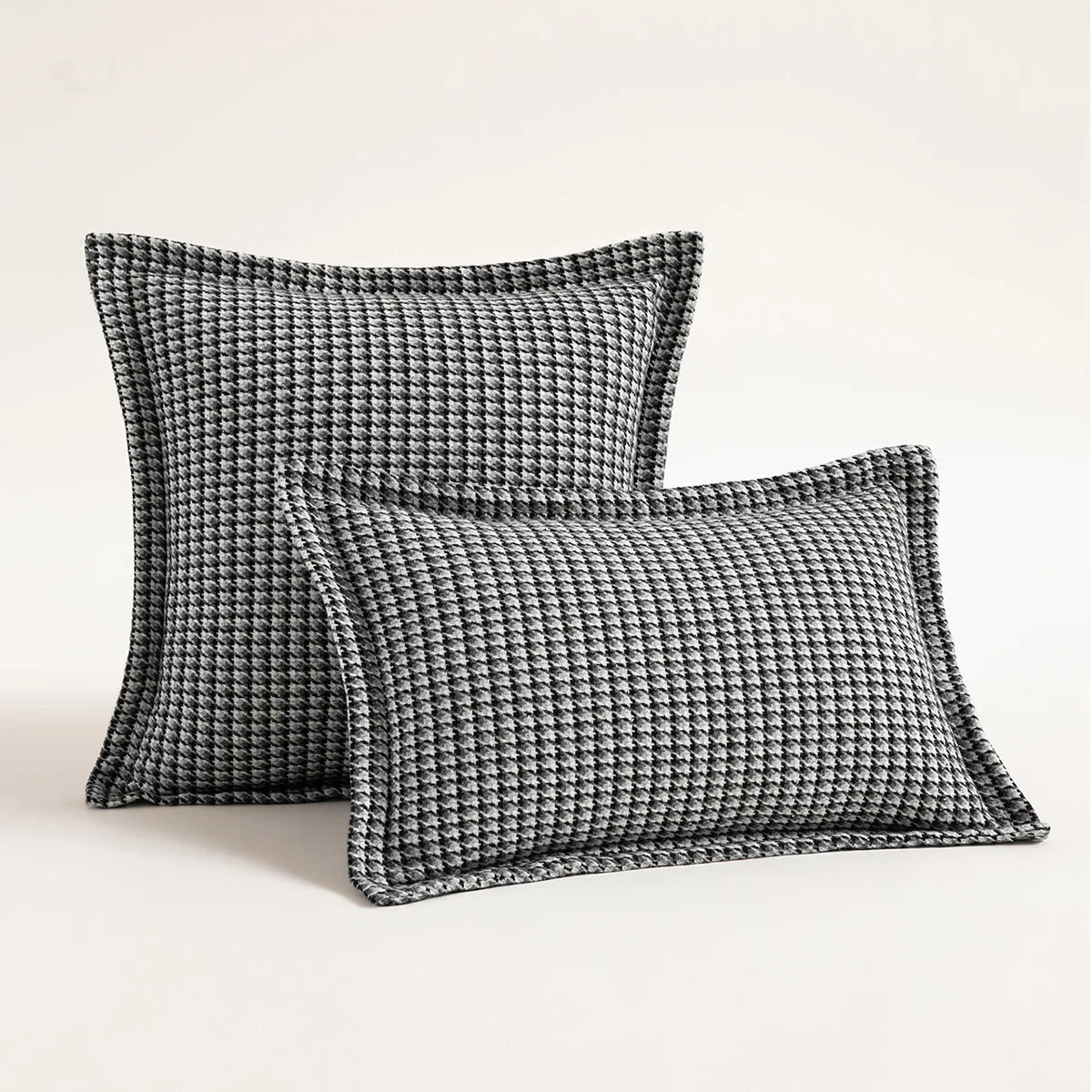 Nordic Houndstooth Jacquard Throw Pillow Covers - Square Cushion Cases - Julia M LifeStyles