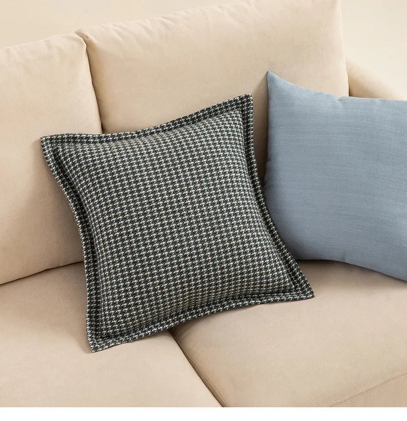 Nordic Houndstooth Jacquard Throw Pillow Covers - Square Cushion Cases - Julia M LifeStyles