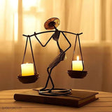 Nordic Metal Candlestick Abstract Character Sculpture Candle Holder - Julia M LifeStyles