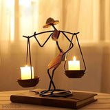 Nordic Metal Candlestick Abstract Character Sculpture Candle Holder - Julia M LifeStyles