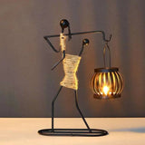 Nordic Metal Candlestick Abstract Character Sculpture Candle Holder - Julia M LifeStyles