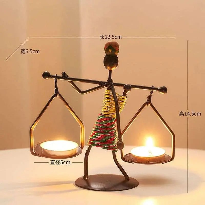 Nordic Metal Candlestick Abstract Character Sculpture Candle Holder - Julia M LifeStyles