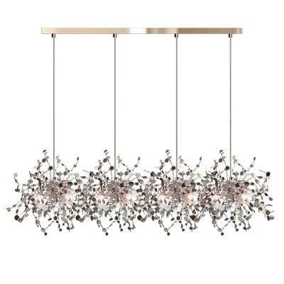 Nordic Modern Personality Stainless Steel Chrome Leaf LED Chandelier - Julia M LifeStyles