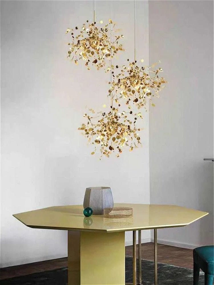 Nordic Modern Personality Stainless Steel Chrome Leaf LED Chandelier - Julia M LifeStyles