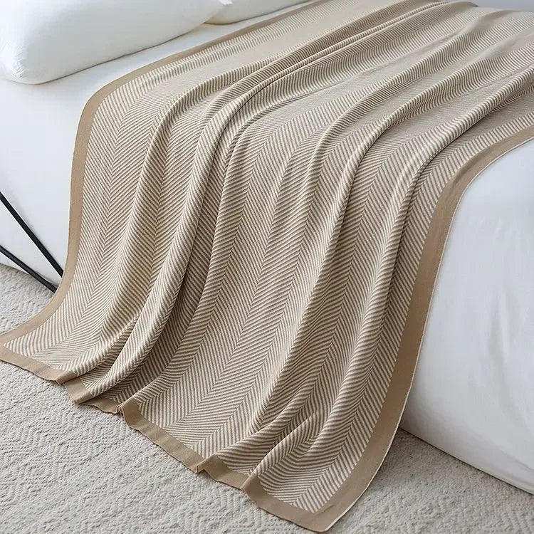 Nordic Stripe Knitted Blanket Throw for Sofa and Bed - Julia M LifeStyles