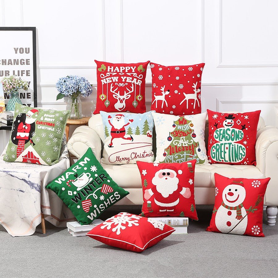 Office New Year Christmas Gift Pillow Embroidery - Julia M LifeStyles