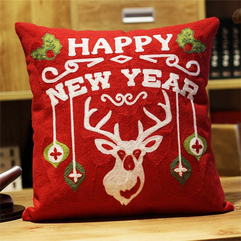 Office New Year Christmas Gift Pillow Embroidery - Julia M LifeStyles