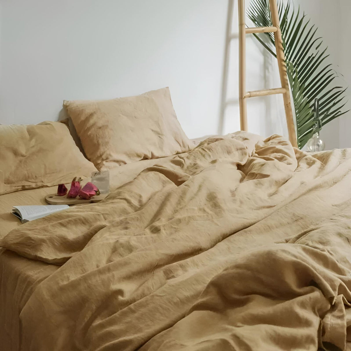 Olive Green Linen Bedding Set - Julia M LifeStyles