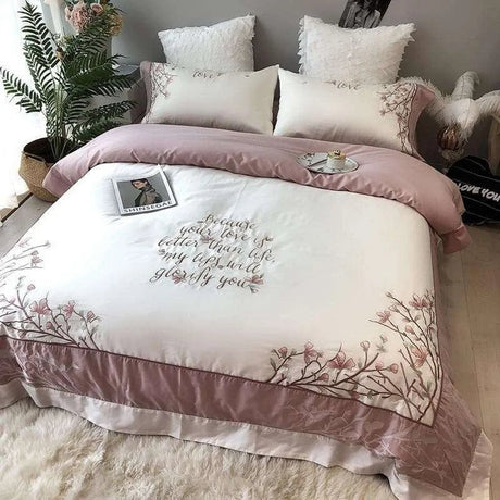 Opulent European Elegance Egyptian Cotton Bedding Set with Embroidery - Julia M LifeStyles