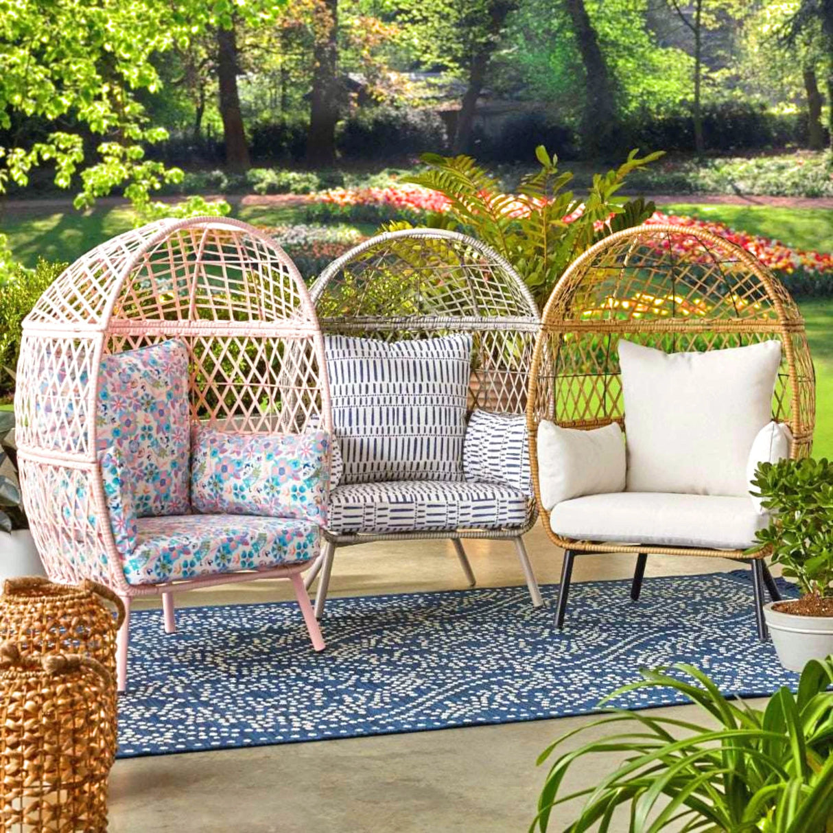 The Ultimate Outdoor Wicker Egg Chair outdoor stationary wicker woven egg chair Julia M Home & Kitchen   