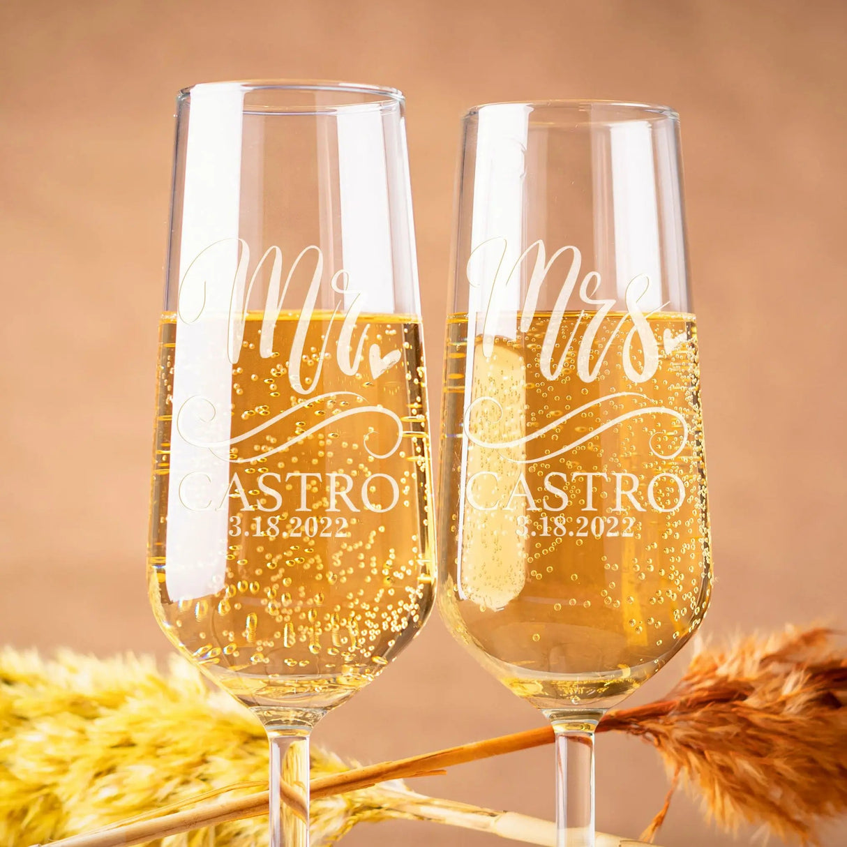 Personalised Mr. And Mrs. Wedding Toasting Flutes Set 🥂 - Julia M LifeStyles