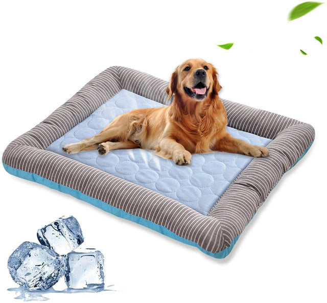 Pet Cooling Pad Bed For Dogs Cats Puppy Kitten Cool Mat Pet Blanket Ice Silk Material Soft For Summer Sleeping Blue Breathable - Julia M LifeStyles