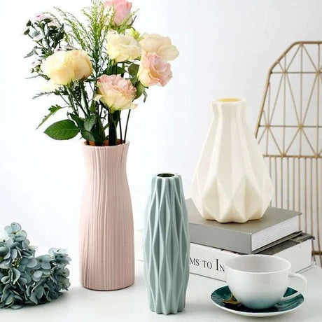 Plastic Vase Imitation Ceramic Flower Pots - Julia M LifeStyles