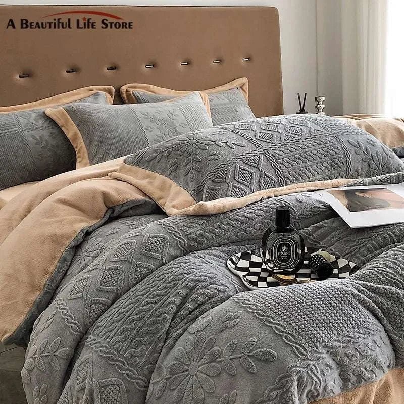 Plush Winter Velvet Bedding Set - Julia M LifeStyles