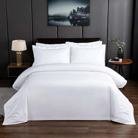 Premium Hotel White Oversize Duvet Cover Bed Sheet set 100%Nature Cotton Soft 600TC Bedding set Twin Full Queen King size 4Pcs - Julia M LifeStyles