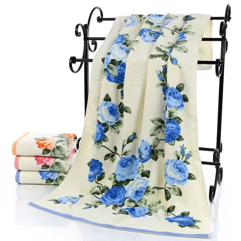 Print Cotton Bath Towel - Quick - Dry & Machine Washable - Julia M LifeStyles