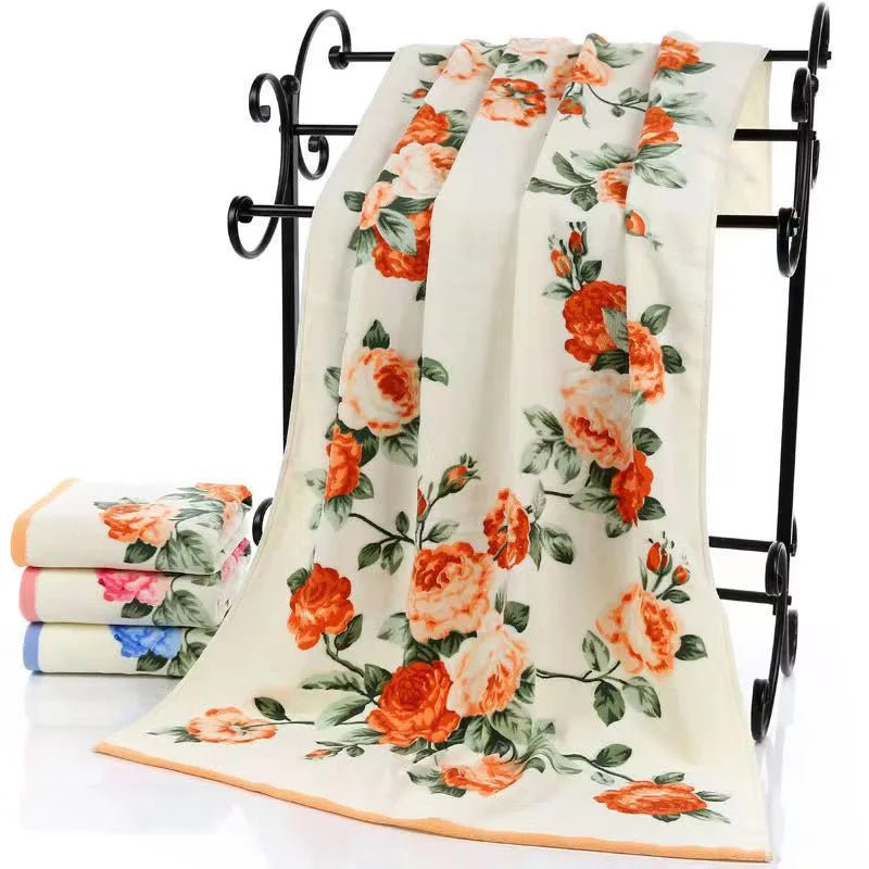 Print Cotton Bath Towel - Quick - Dry & Machine Washable - Julia M LifeStyles