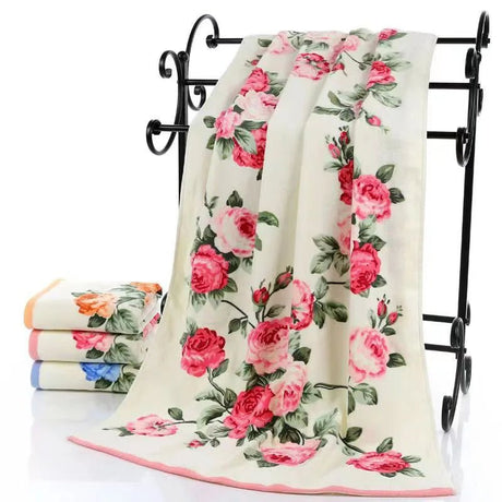 Print Cotton Bath Towel - Quick - Dry & Machine Washable - Julia M LifeStyles