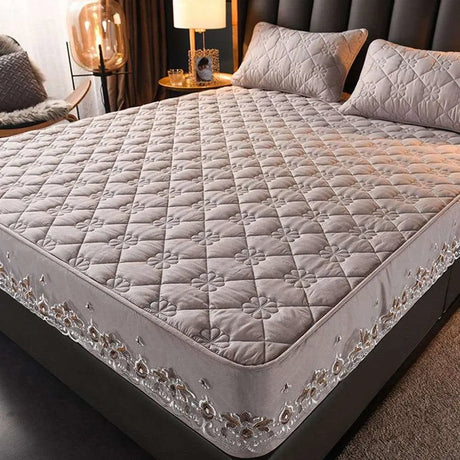 Pure Cotton Quilted Emboss Washable Mattresses Cover - Julia M LifeStyles