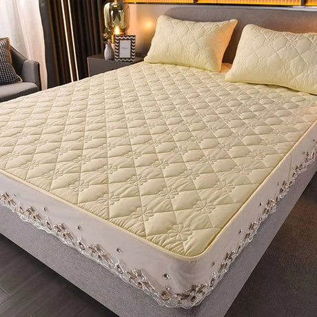 Pure Cotton Quilted Emboss Washable Mattresses Cover - Julia M LifeStyles