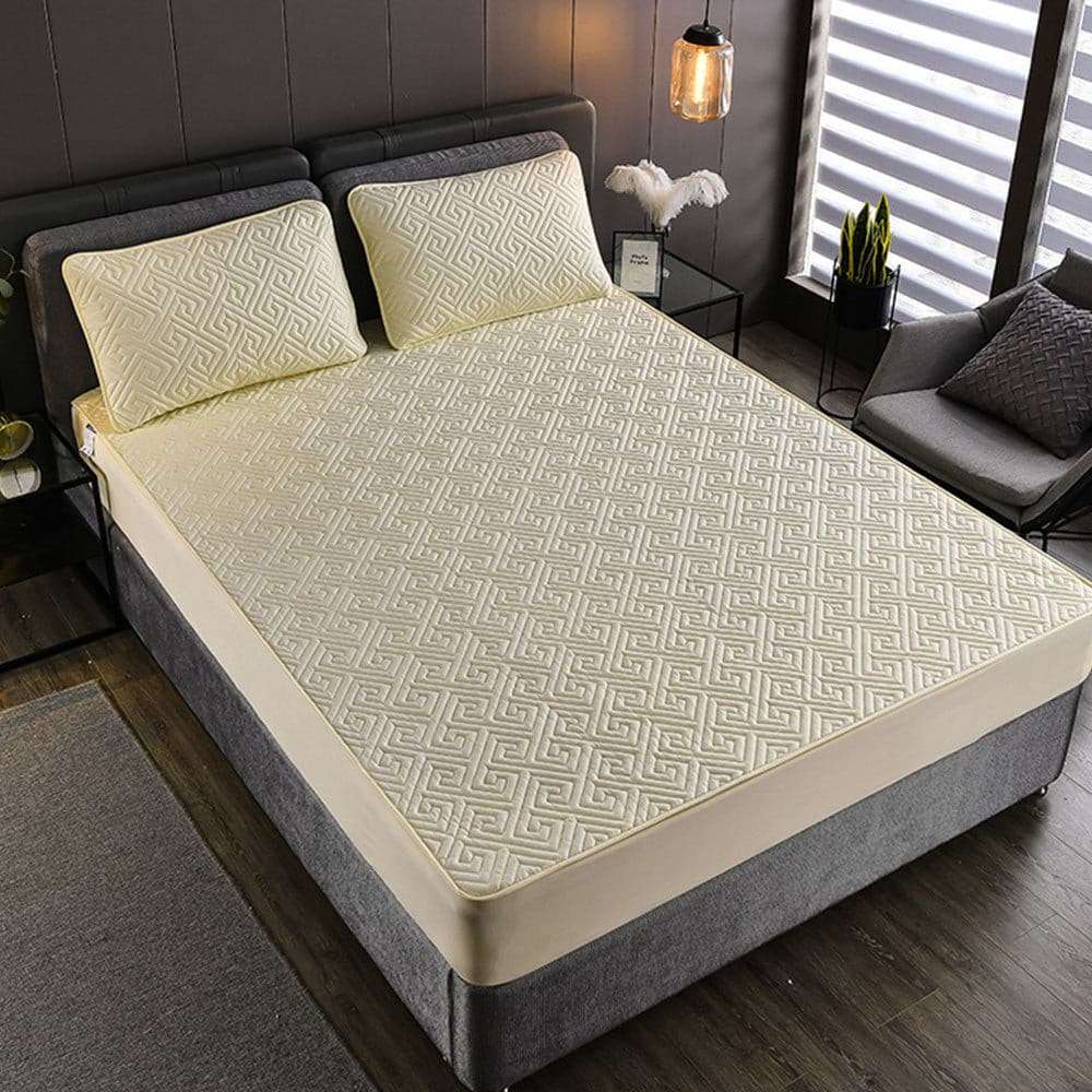 Pure Cotton Quilted Emboss Washable Mattresses Cover - Julia M LifeStyles