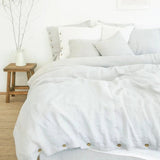 Pure Linen Duvet Cover Set - Double Bed Quilt Cover with Pillowcases - Julia M LifeStyles