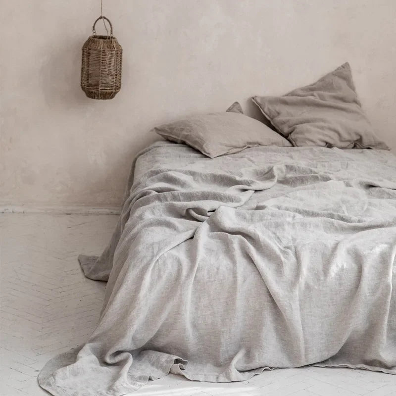 Pure Linen Flat Sheet - 100% Stone Washed French Linen for Hot Sleepers - Julia M LifeStyles