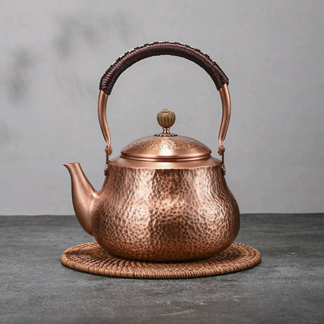 Pure Red Copper Hammered Teapot for Home Brewing - Julia M LifeStyles