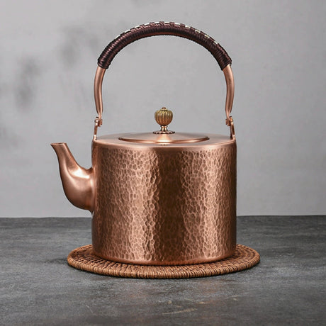 Pure Red Copper Hammered Teapot for Home Brewing - Julia M LifeStyles