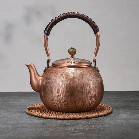 Pure Red Copper Hammered Teapot for Home Brewing - Julia M LifeStyles