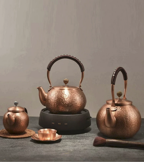 Pure Red Copper Hammered Teapot for Home Brewing - Julia M LifeStyles