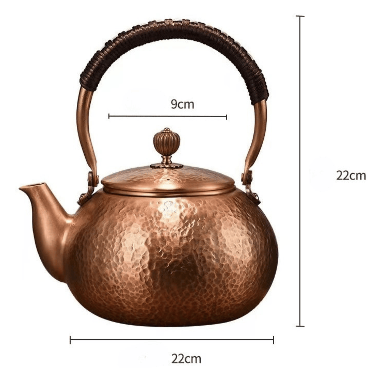 Pure Red Copper Hammered Teapot for Home Brewing - Julia M LifeStyles