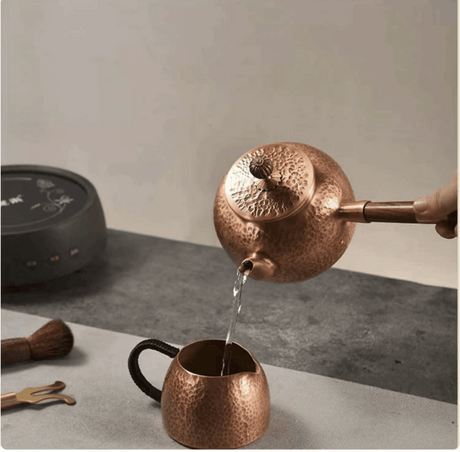 Pure Red Copper Hammered Teapot for Home Brewing - Julia M LifeStyles