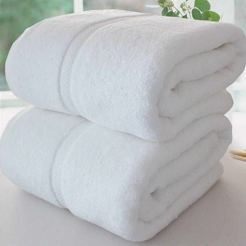 Pure White Thickening Large Bath Towel Pure Cotton Adult Men Hotel Beauty Shop Bath City Bath Towel plus Size Soft Absorbent - Julia M LifeStyles