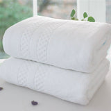 Pure White Thickening Large Bath Towel Pure Cotton Adult Men Hotel Beauty Shop Bath City Bath Towel plus Size Soft Absorbent - Julia M LifeStyles