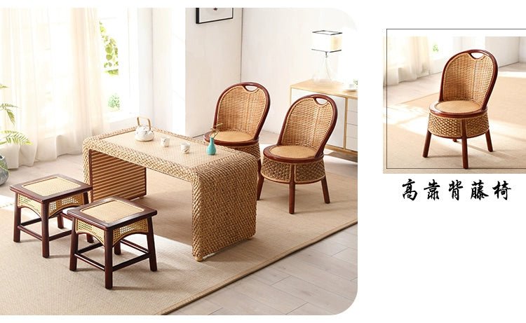 Rattan Living Room Table and Chair Combination Deck Kung Fu Tea Table - Julia M LifeStyles