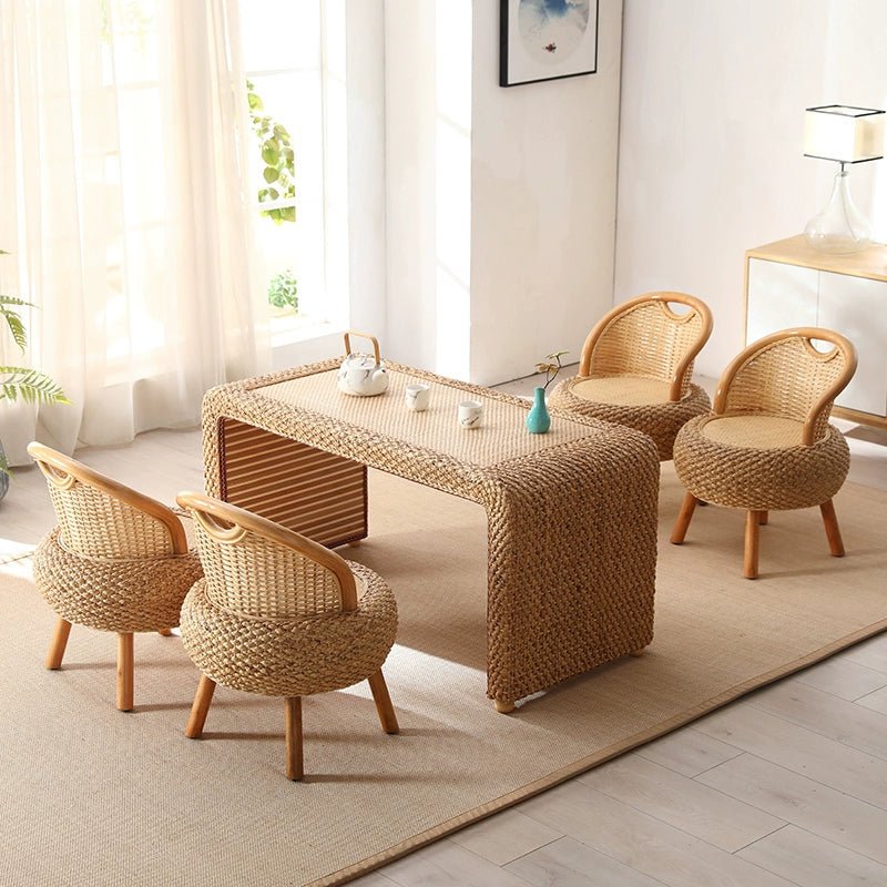 Rattan Living Room Table and Chair Combination Deck Kung Fu Tea Table - Julia M LifeStyles