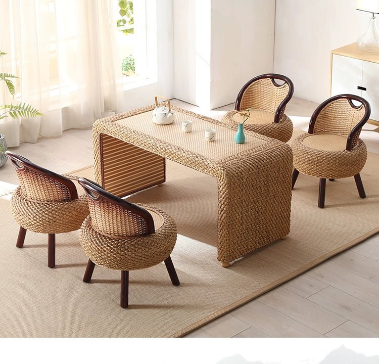 Rattan Living Room Table and Chair Combination Deck Kung Fu Tea Table - Julia M LifeStyles