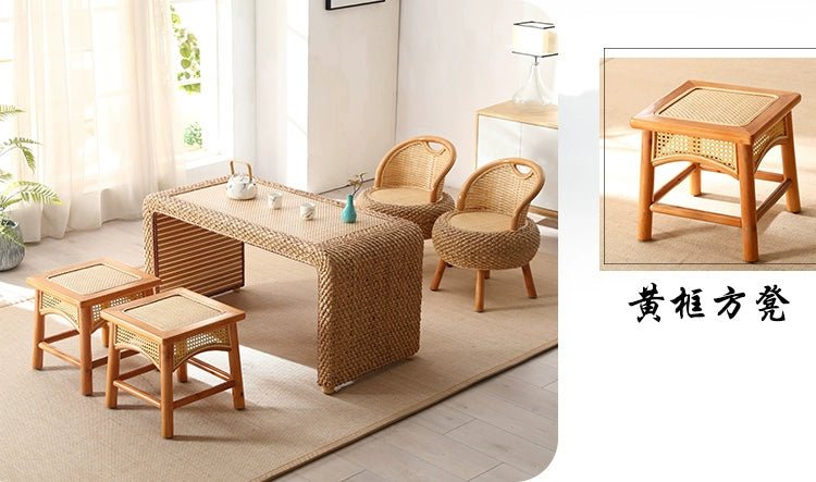 Rattan Living Room Table and Chair Combination Deck Kung Fu Tea Table - Julia M LifeStyles