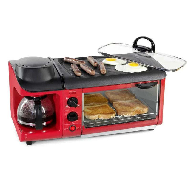 Retro 3 - in - 1 Breakfast Station - Red - Julia M LifeStyles