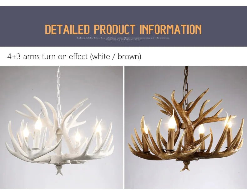 Retro Antler Resin Chandelier for Modern Dining & Living Spaces - Julia M LifeStyles