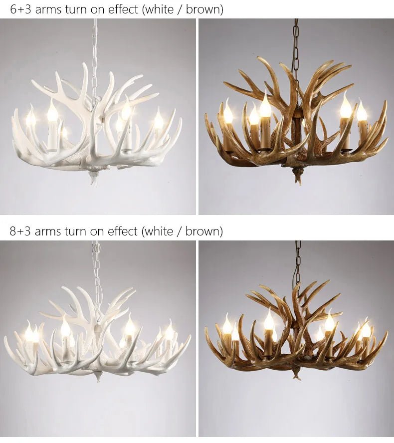 Retro Antler Resin Chandelier for Modern Dining & Living Spaces - Julia M LifeStyles