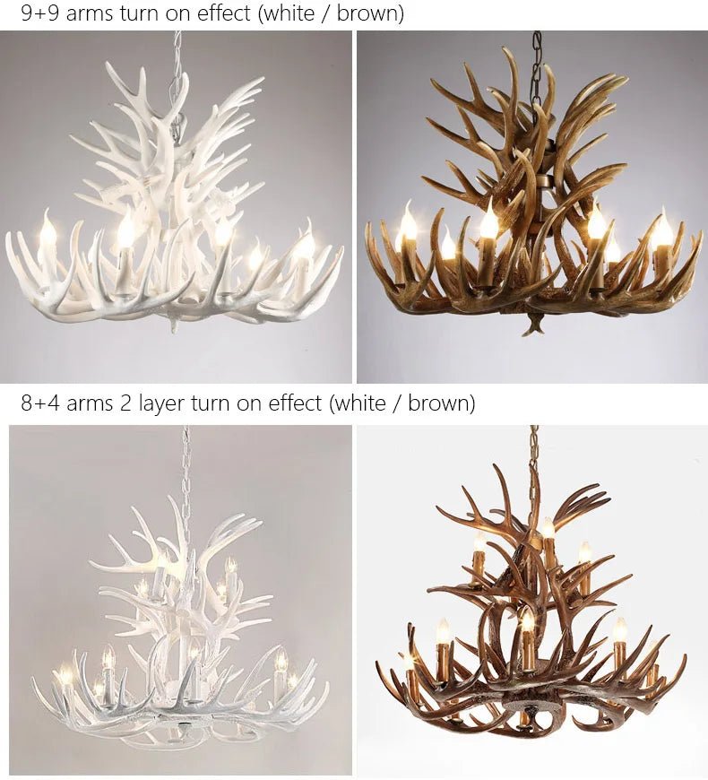 Retro Antler Resin Chandelier for Modern Dining & Living Spaces - Julia M LifeStyles