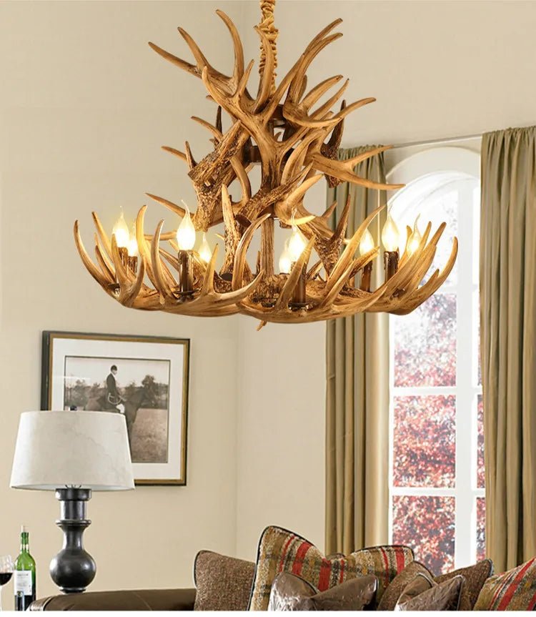 Retro Antler Resin Chandelier for Modern Dining & Living Spaces - Julia M LifeStyles