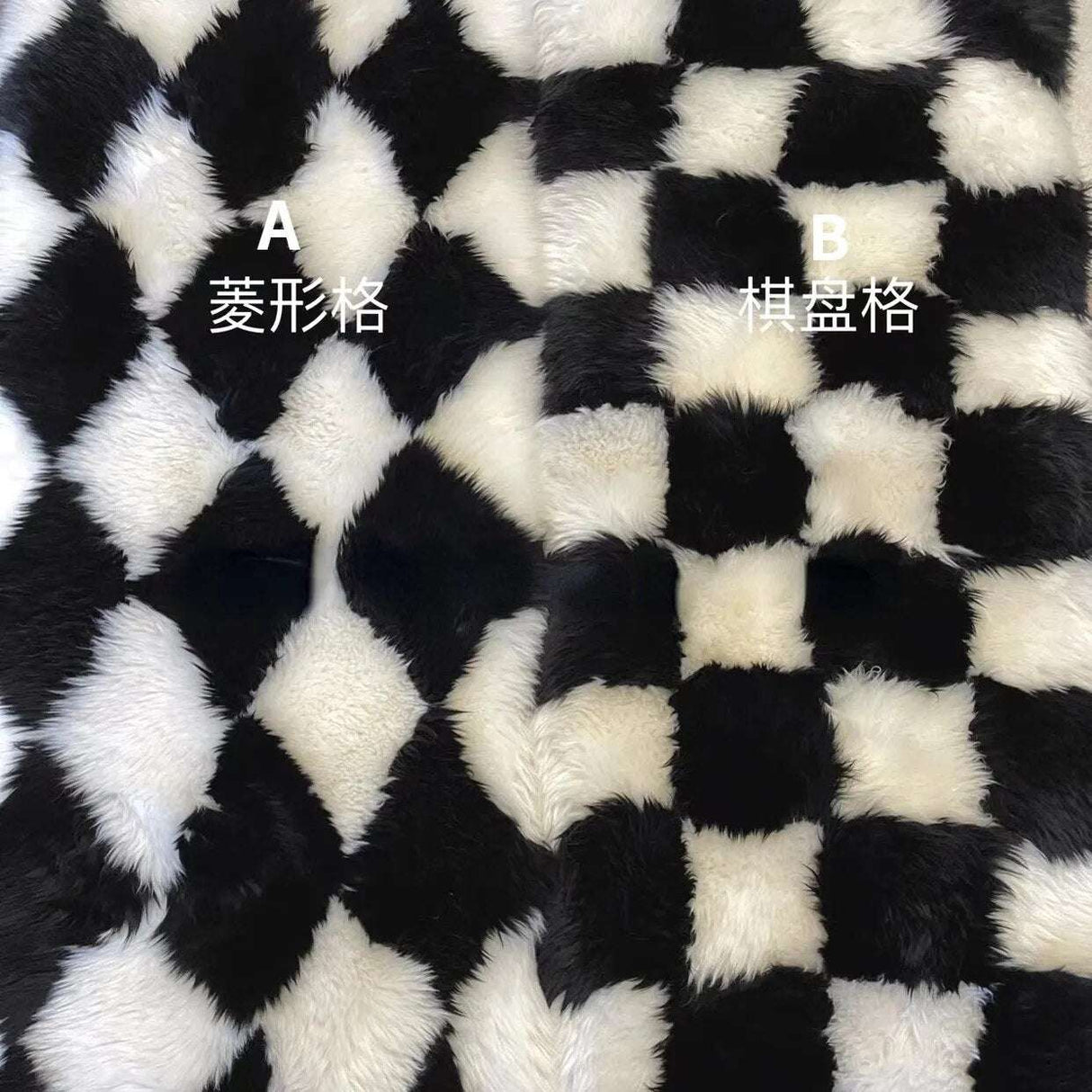 Retro Checkerboard Fluffy Fur Rug - Julia M LifeStyles