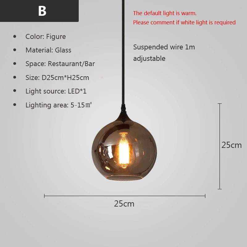 Retro Glass Pendant Light - Julia M LifeStyles