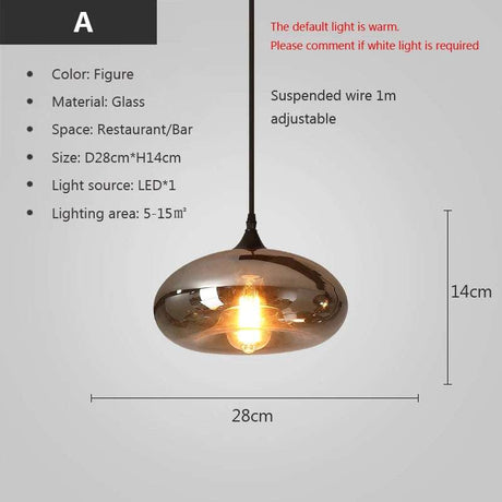 Retro Glass Pendant Light - Julia M LifeStyles