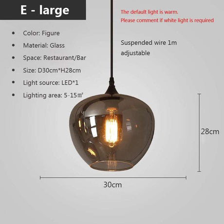 Retro Glass Pendant Light - Julia M LifeStyles