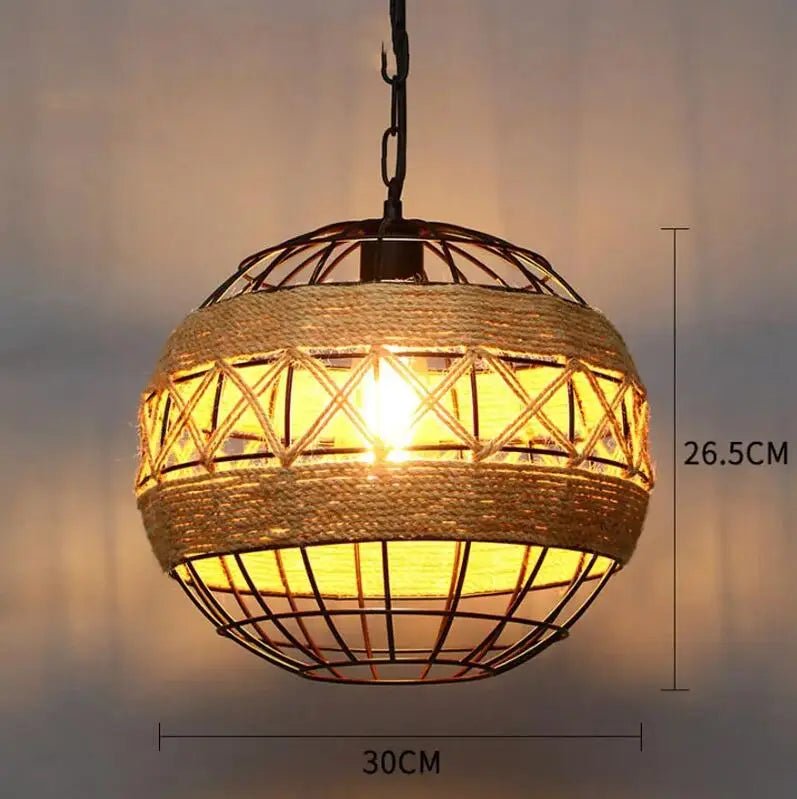 Retro Hemp Rope E27 Industrial Style LED Pendant Light - Julia M LifeStyles